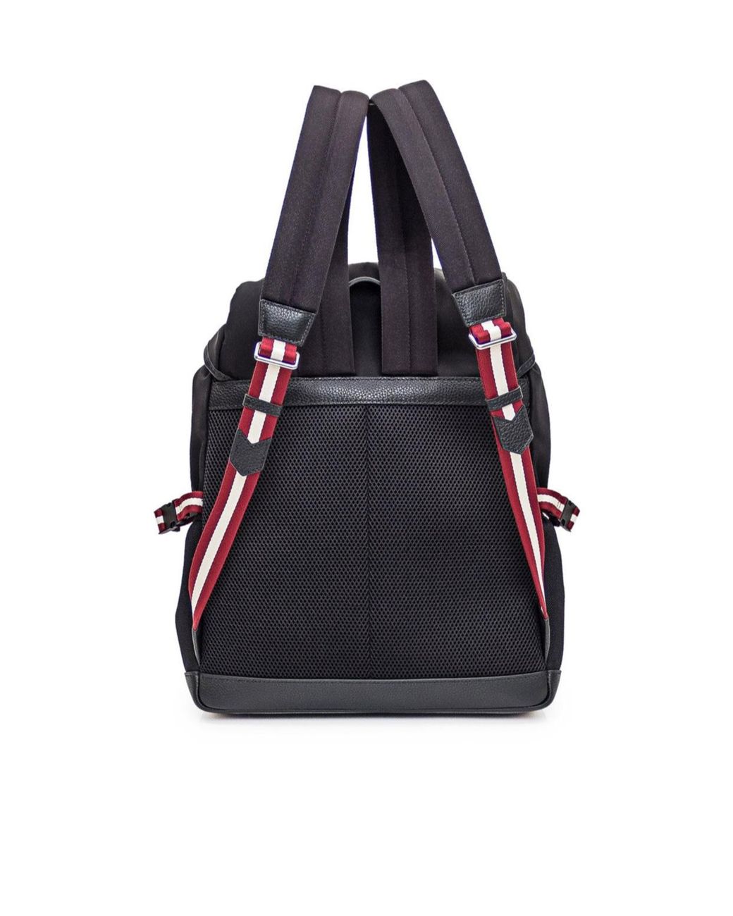 Bally Black Stripe Detail Folding Top Backpack for men