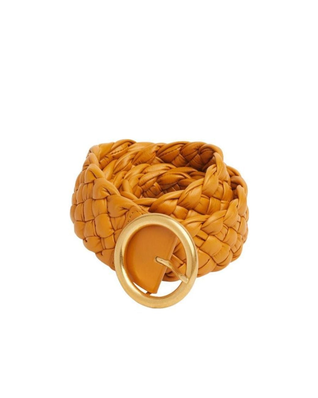 Bottega Veneta Orange Foulard Intreccio Belt