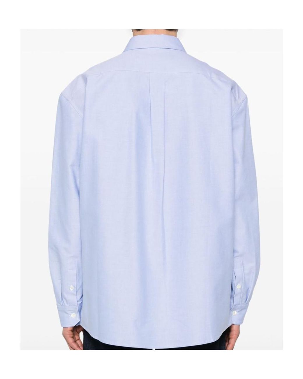 Marni White Logo Embroidered Oxford Shirt for men