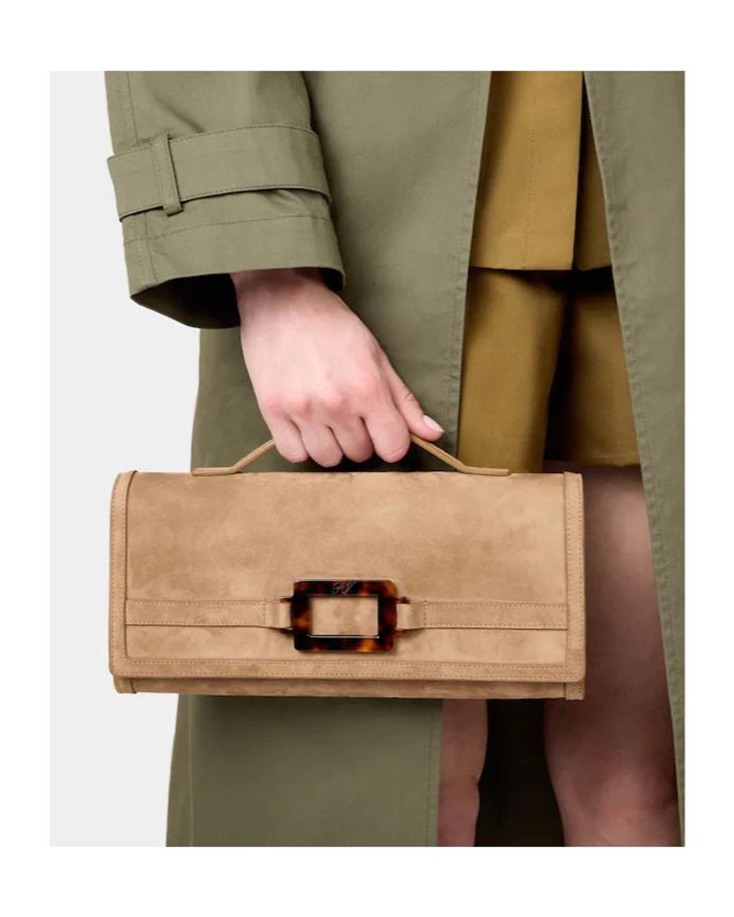 Roger Vivier Brown Belle Vivier Clutch Bag