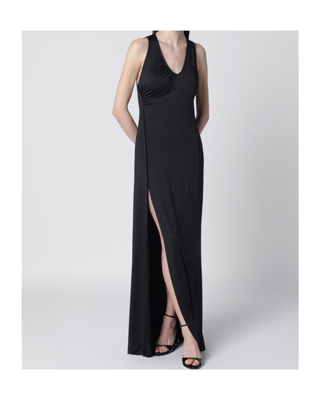 Victoria Beckham Black Sleeveless Split Dress