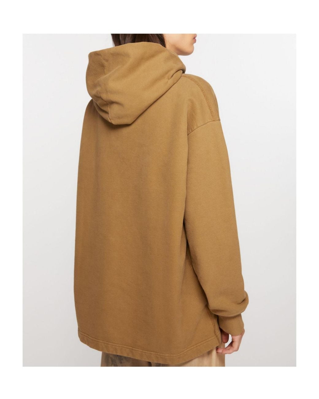 Acne Natural Logo Printed Drop Shoulder Hoodie