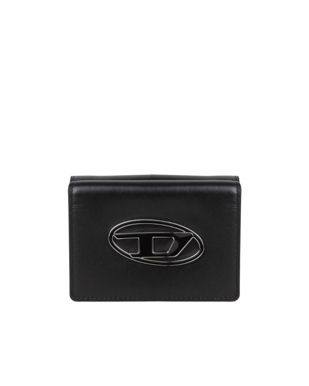 DIESEL Black Logo-Print Leather Wallet