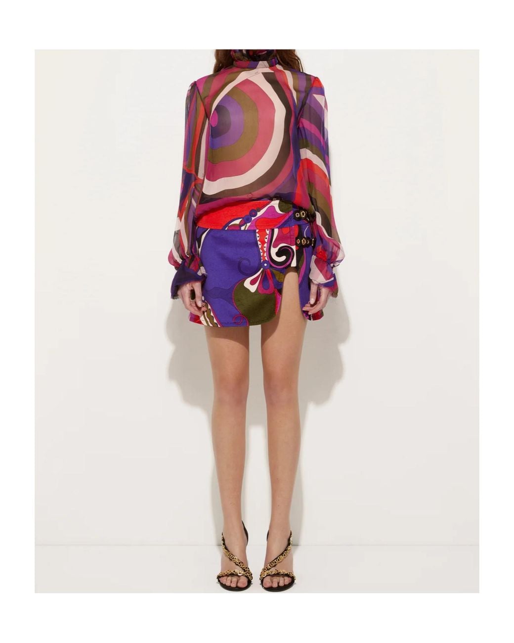 Emilio Pucci Red Pucci Velvet Patterned Skirt