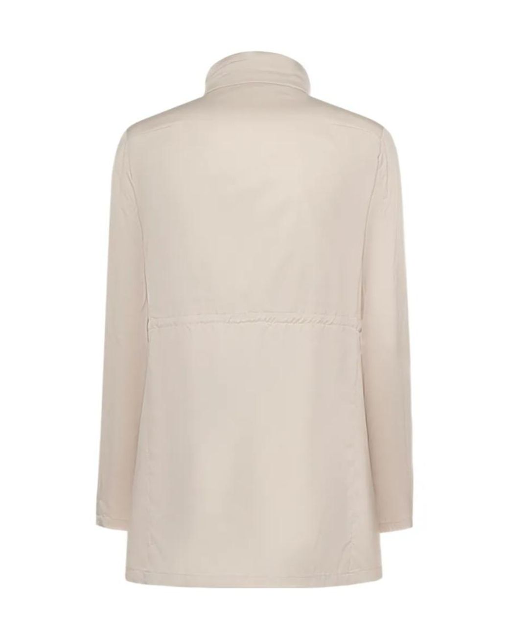 Fay White High Neck Technical Coat