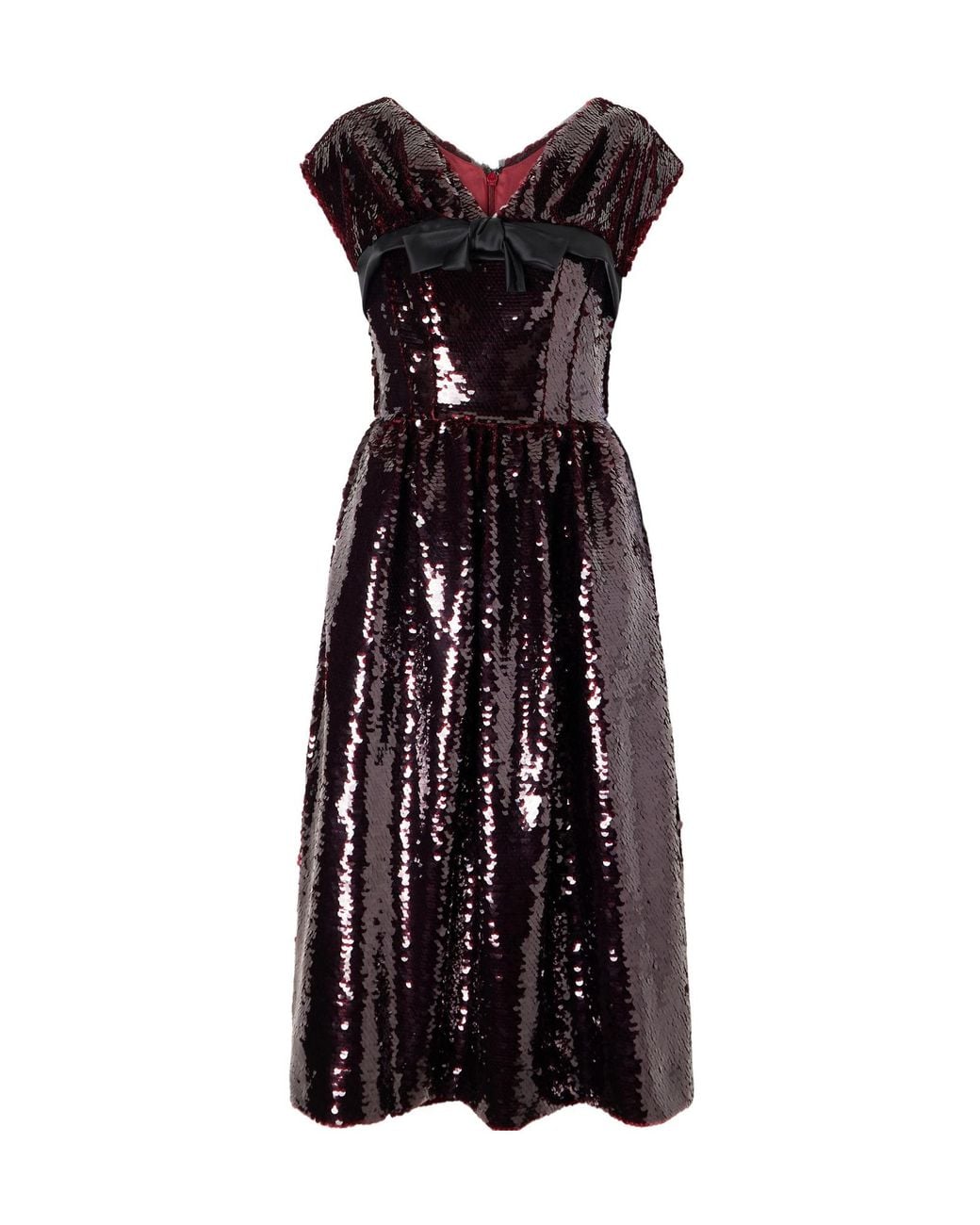 Simone Rocha Black Bow-Detailed Sequined Midi Dress