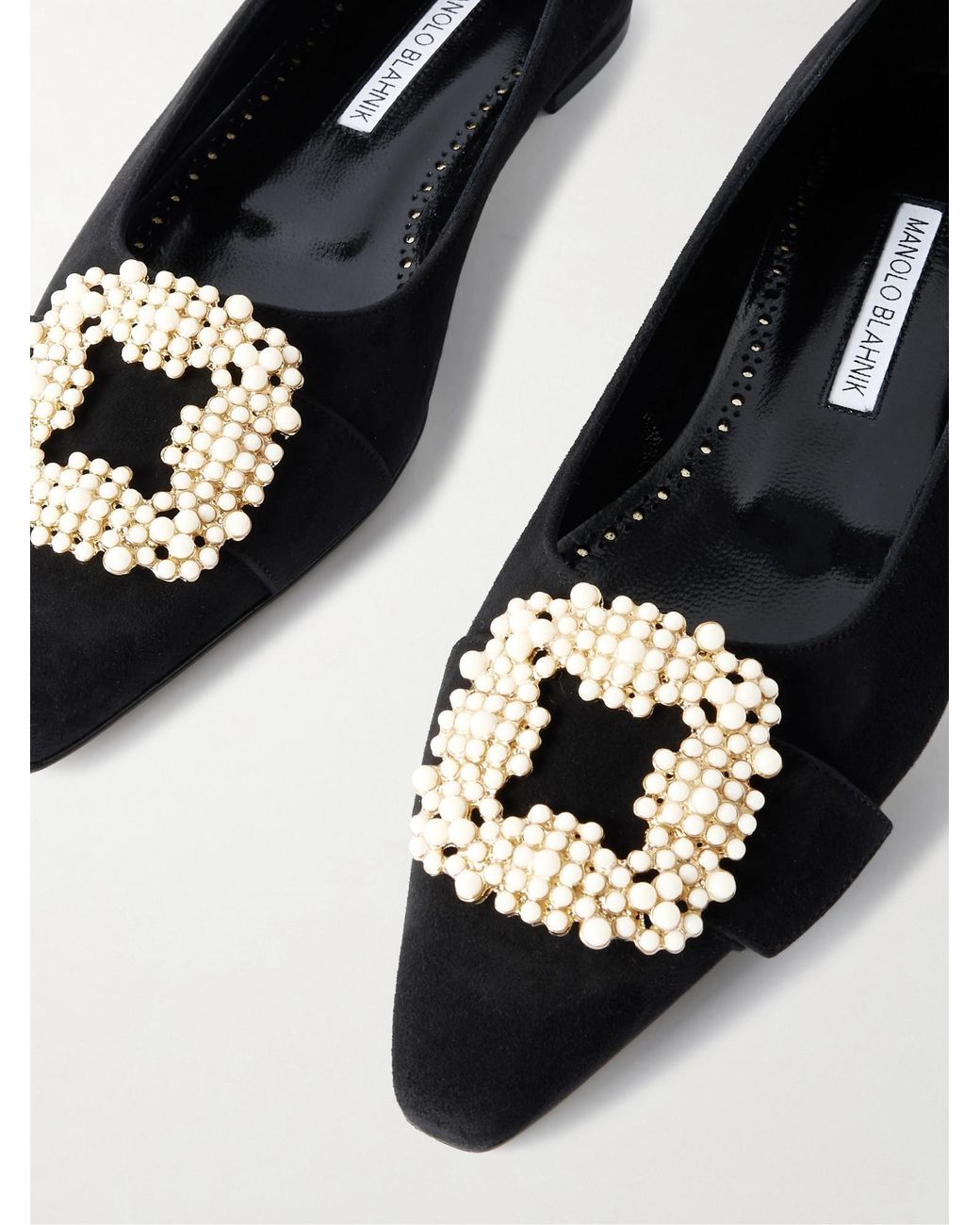 Manolo Blahnik Black Gibfla Ballet Flats