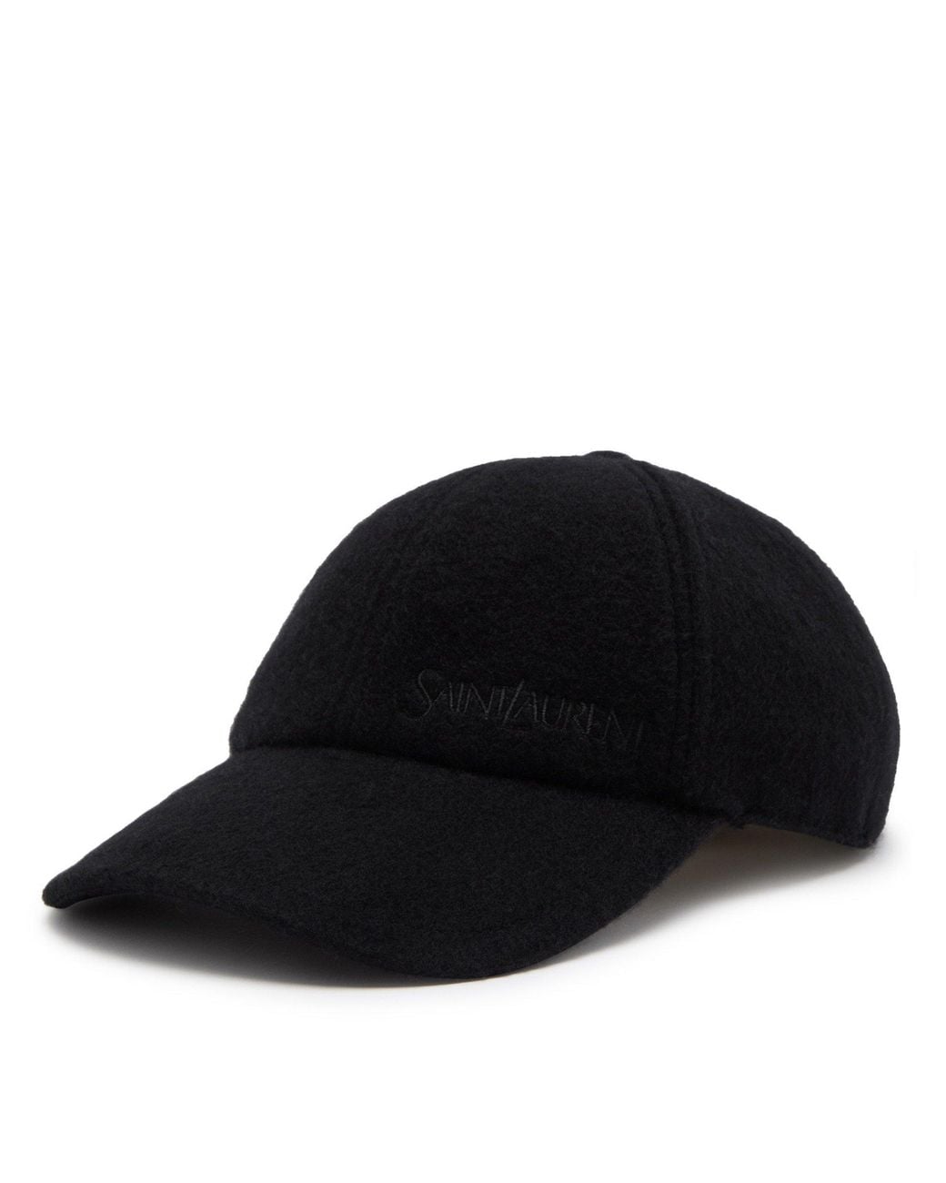 Saint Laurent Black Textured Baseball Cap for men