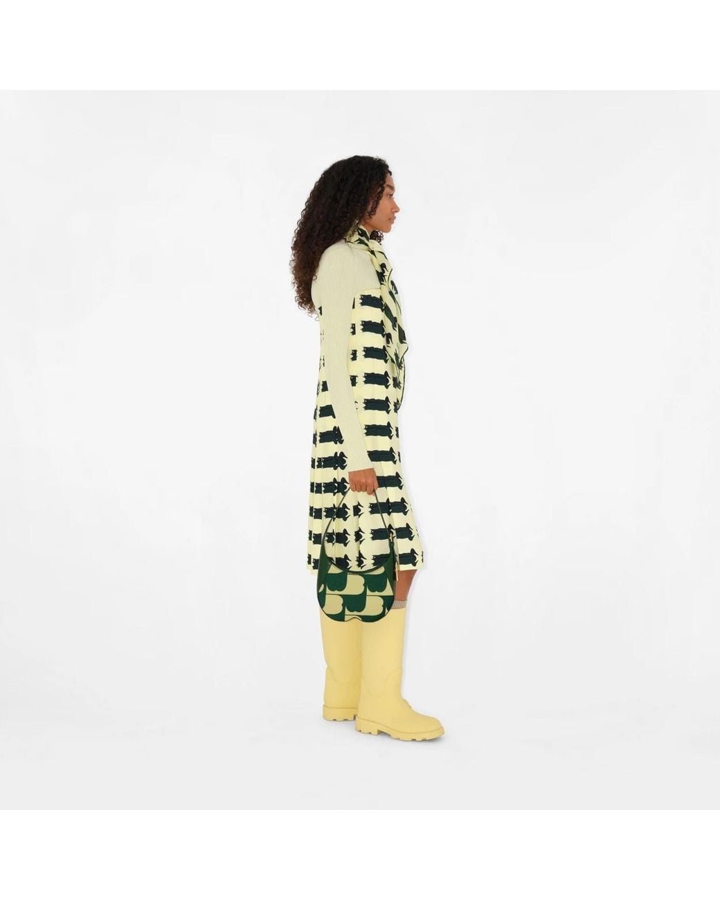 Burberry Green Scarf-Detailed Knit Jumper