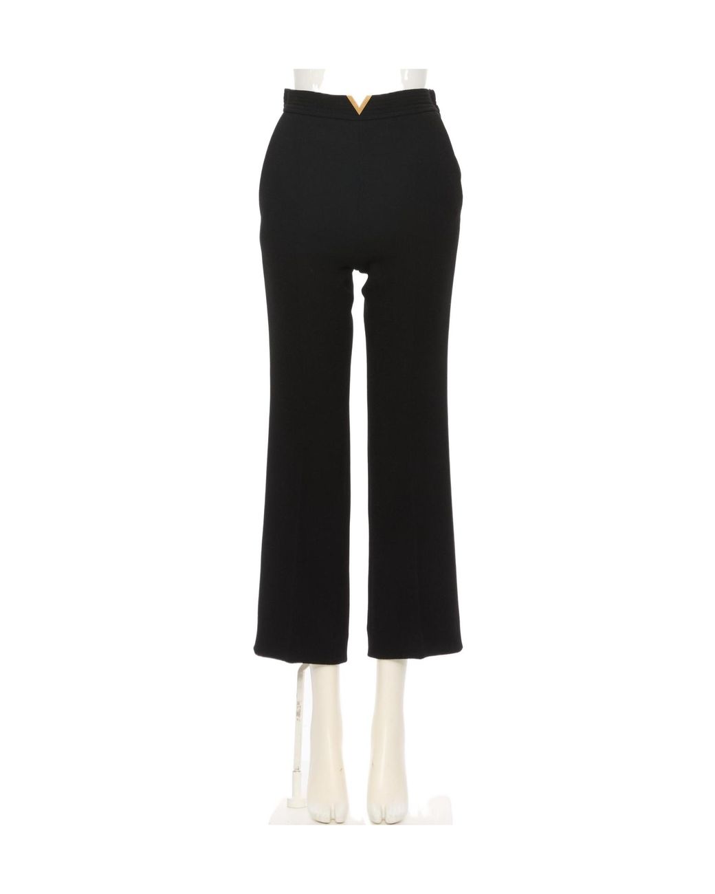 Valentino Black Logo Plaque Cropped Pants