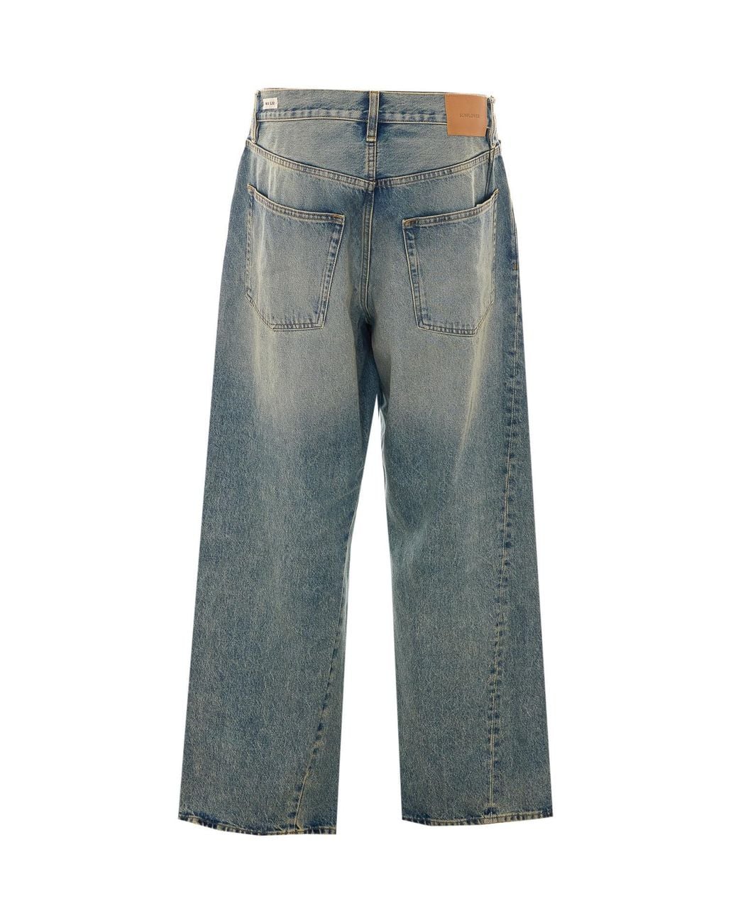 sunflower Blue Wide Twisted Jeans for men