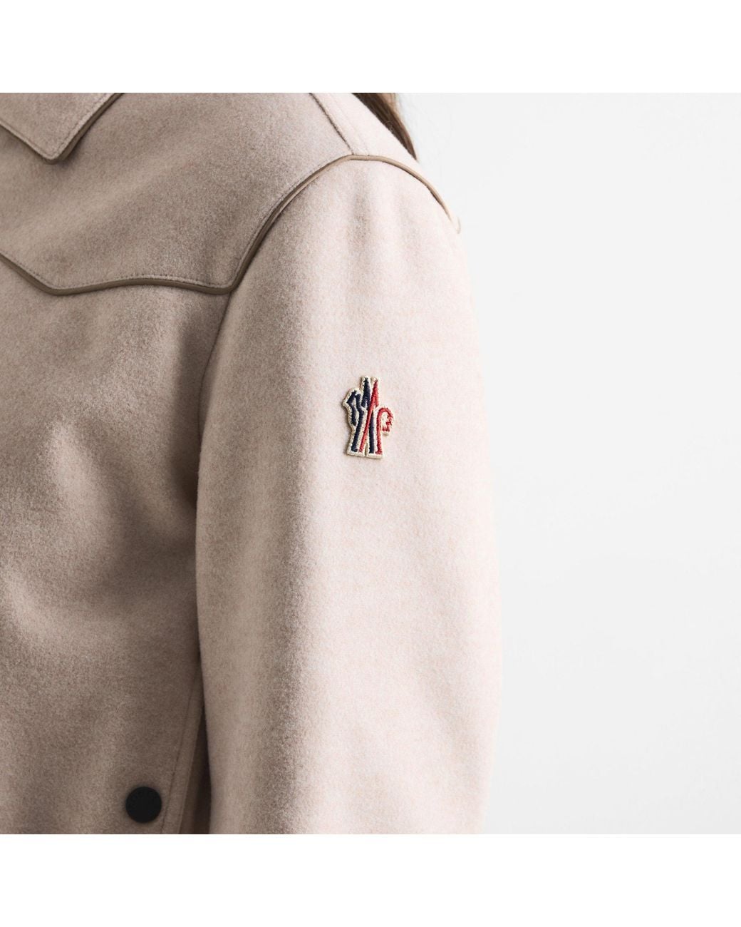 Moncler Natural Minimal Zip-Up Short Jacket