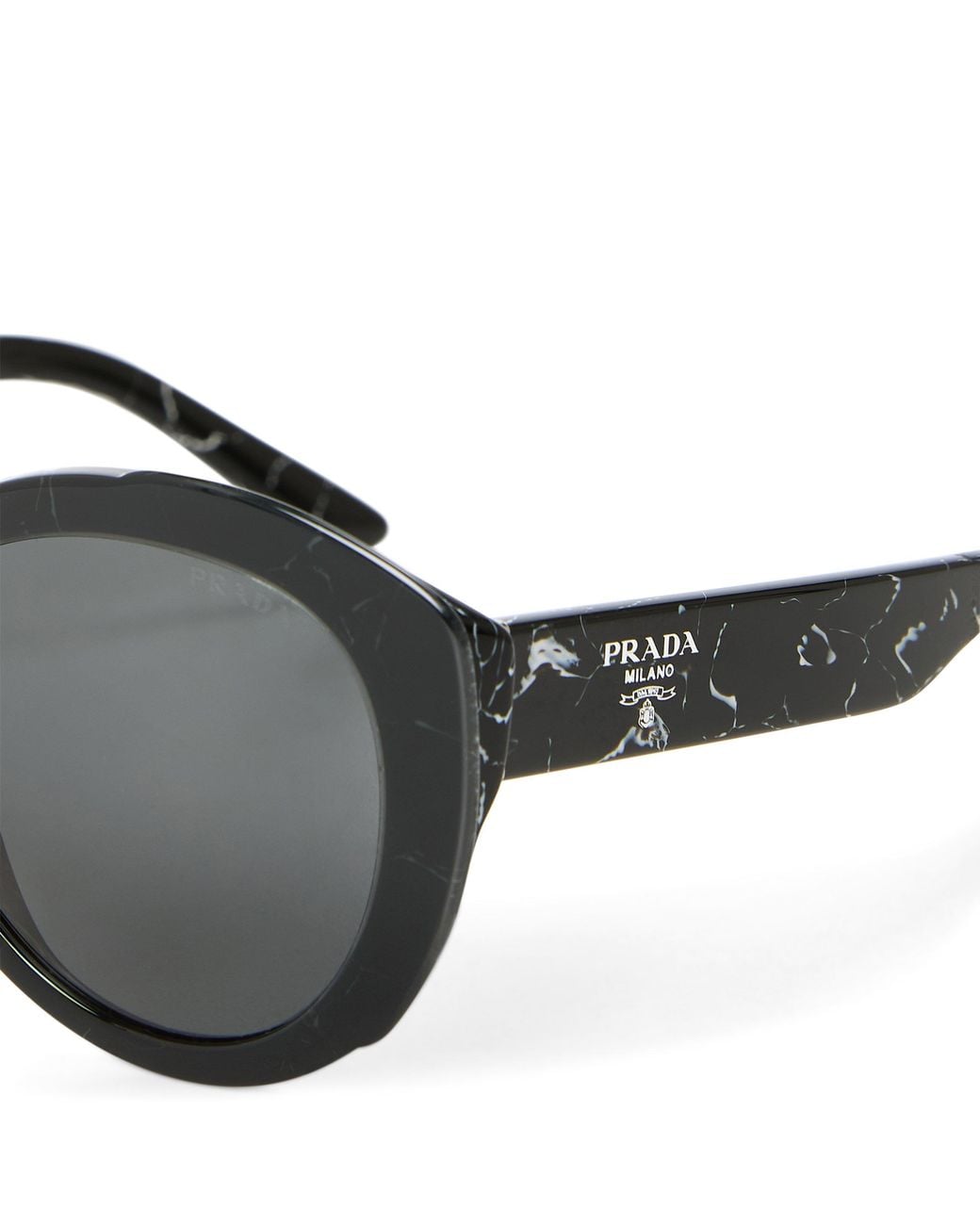 Prada Metallic Marble-Patterned Cat's Eye Sunglasses