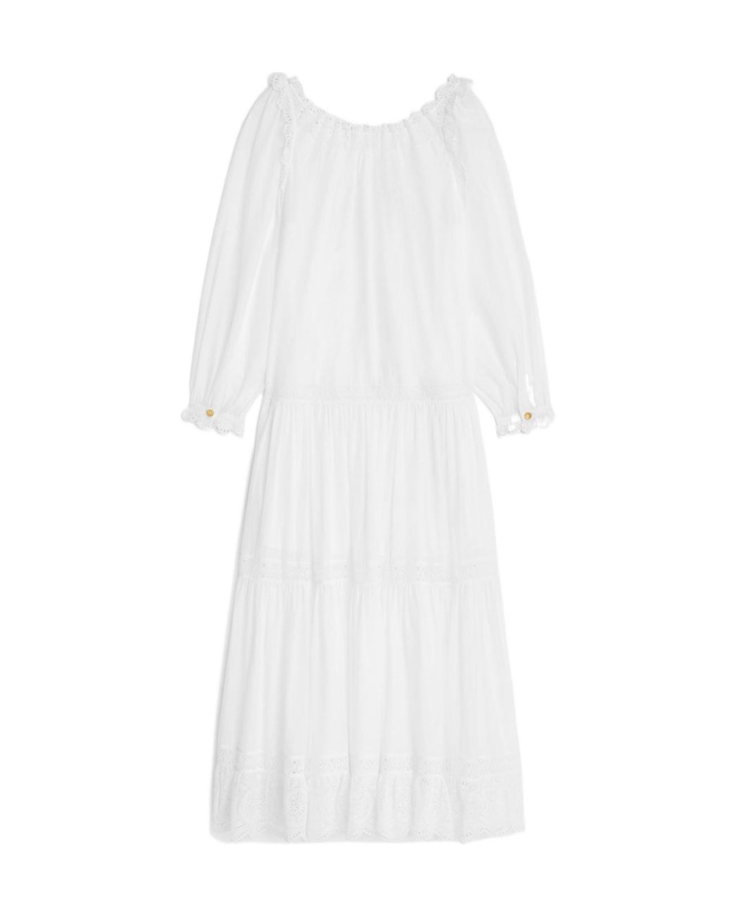 Céline White Embroidered Folk Dress