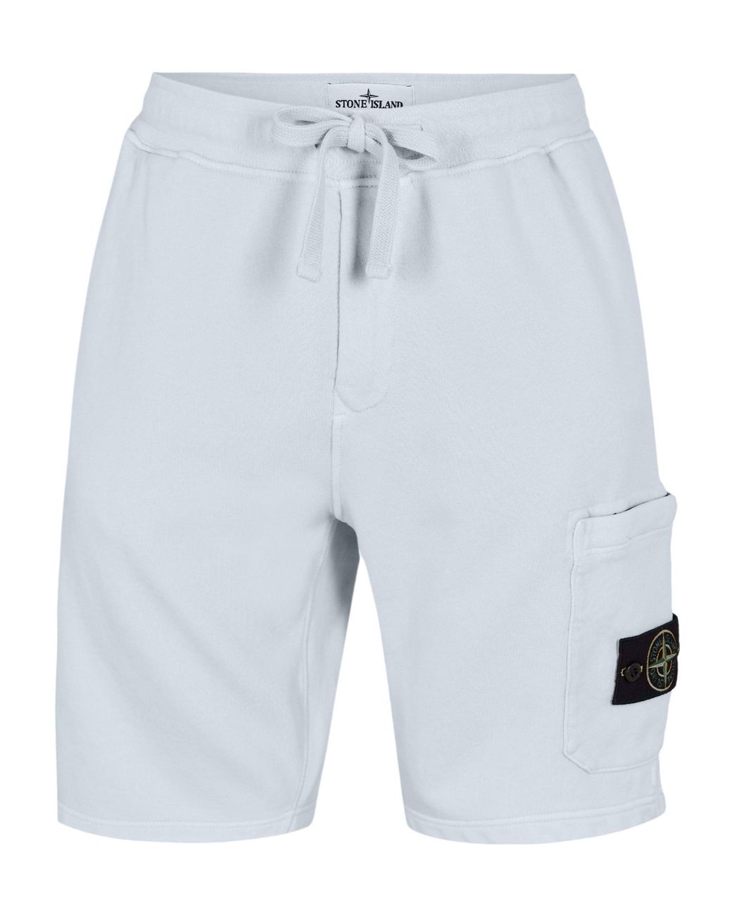 Stone Island Blue Fleece Jogger Shorts for men