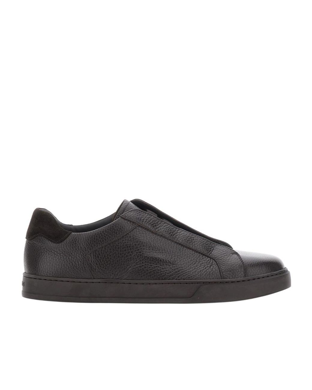 Doucal's Black Spencer Laceless Slip-On Sneakers for men
