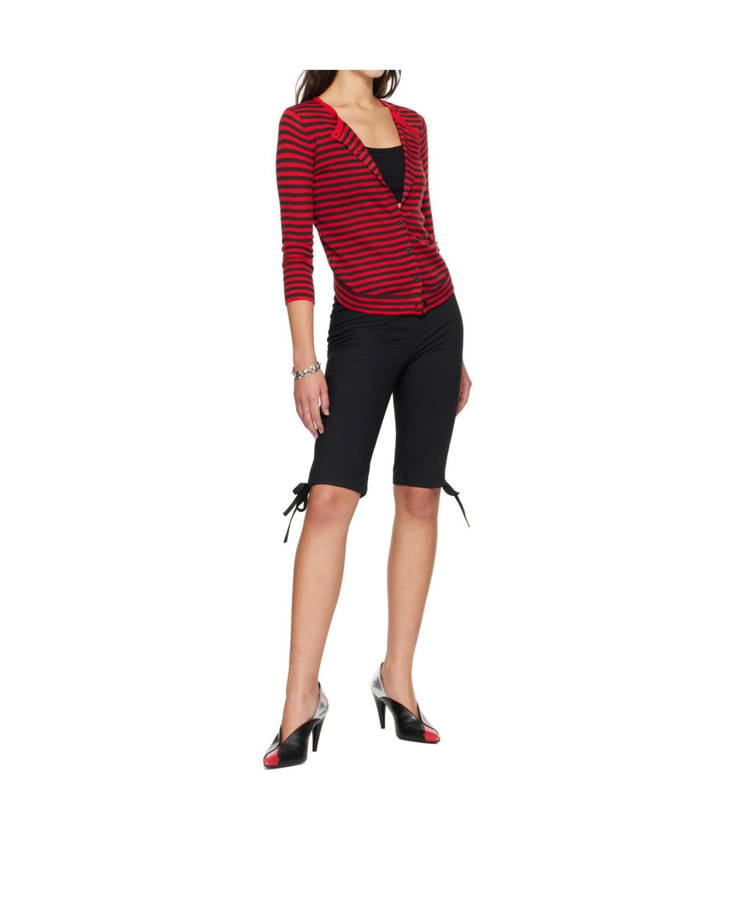 GIMAGUAS Red Striped Knit Top