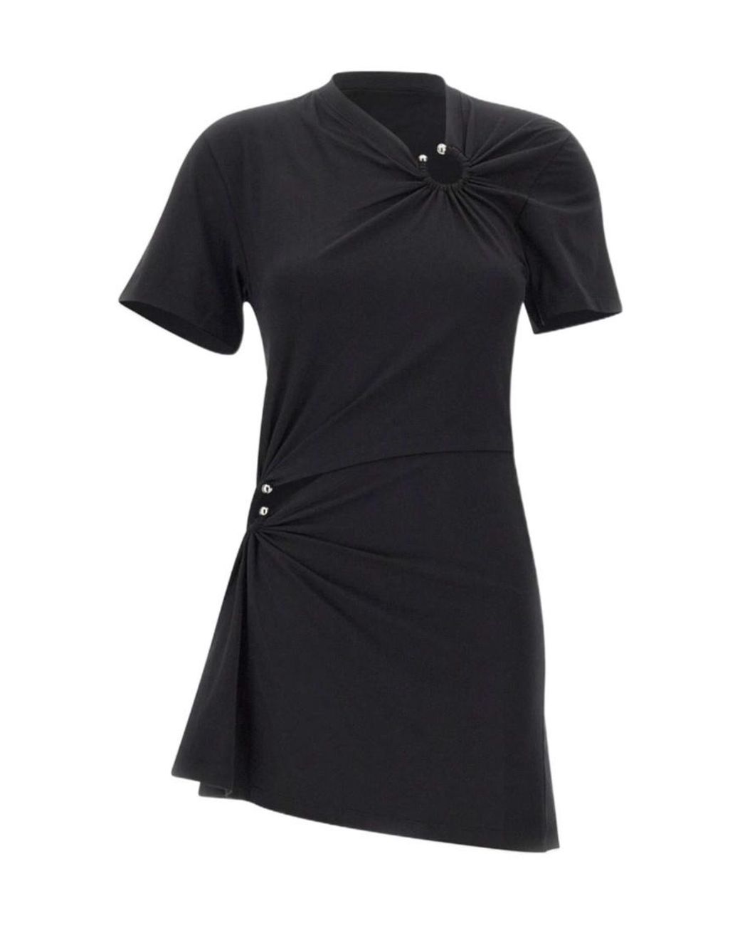Rabanne Black Rabanne Cut-Out Draped Mini Dress