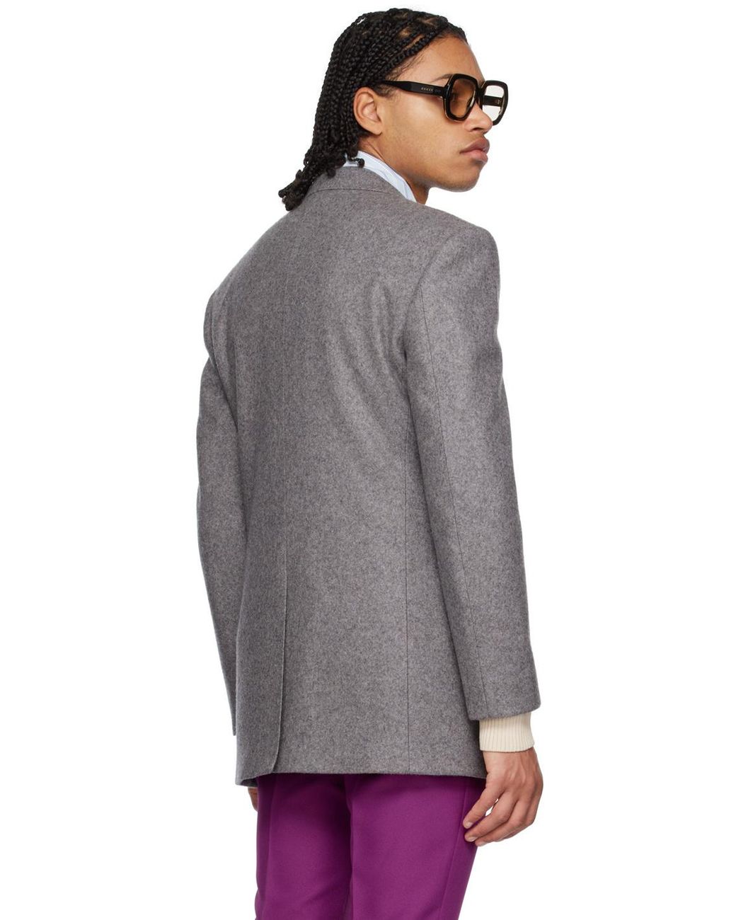 Gucci Gray Logo Patch Jacket for men