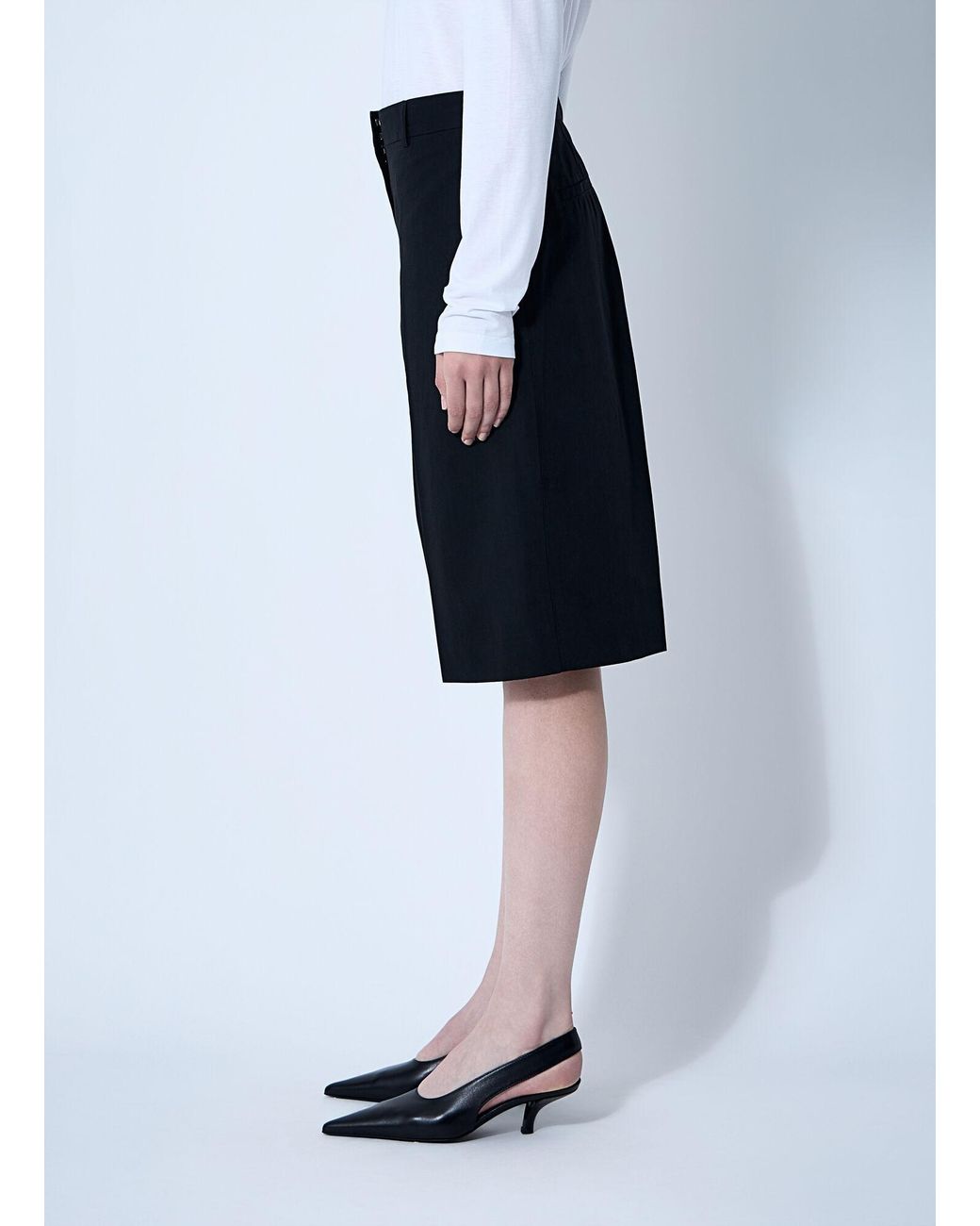 Totême Black Totême Pressed Crease Tailored Shorts