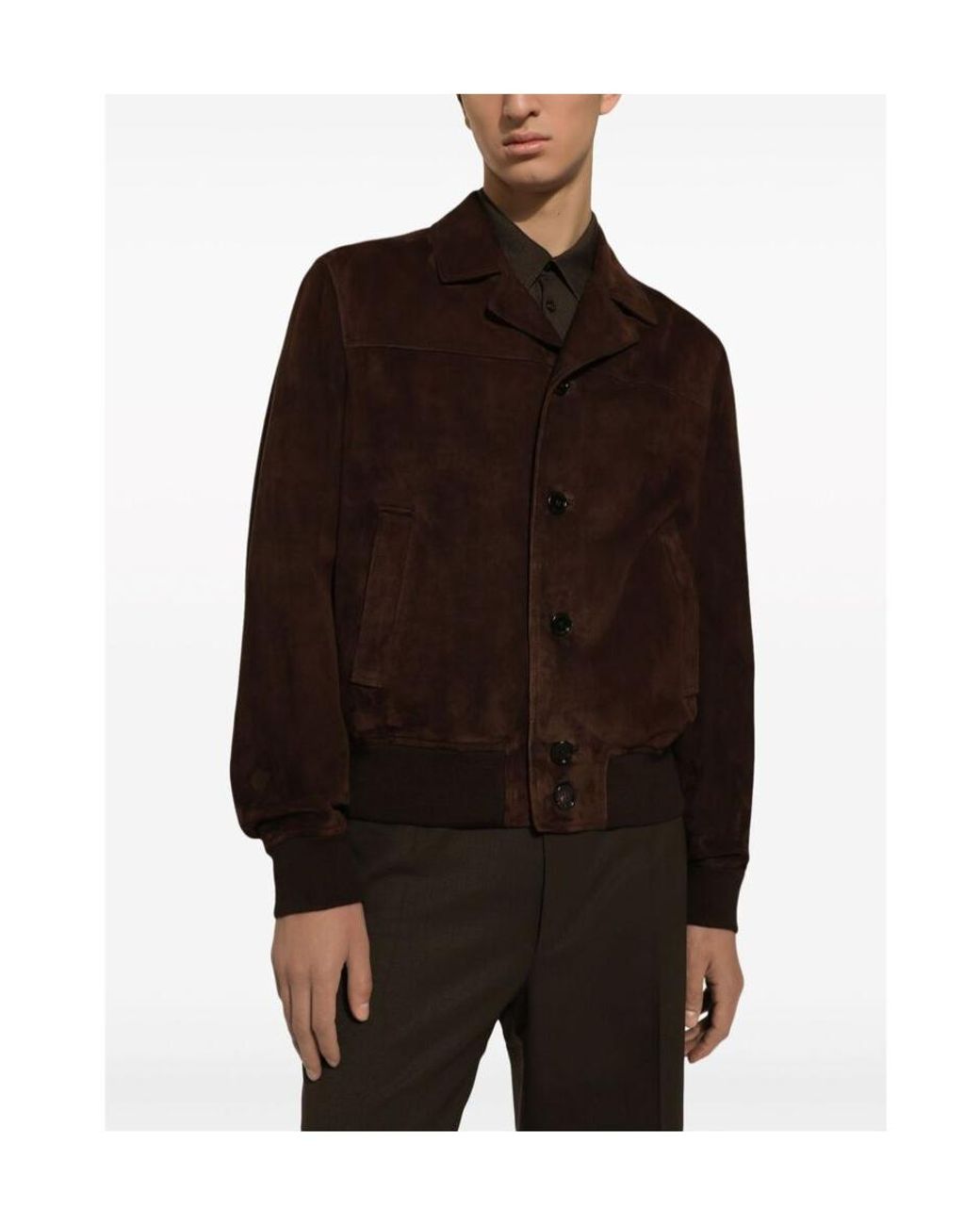 Dolce & Gabbana Black Suede Bomber Jacket for men