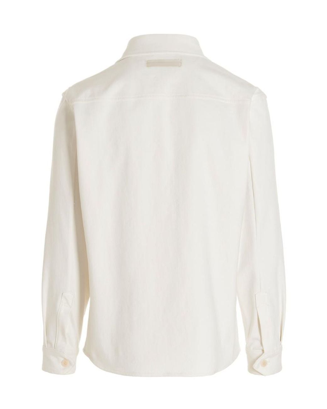 Zegna White Buttoned Long-Sleeved Shirt for men