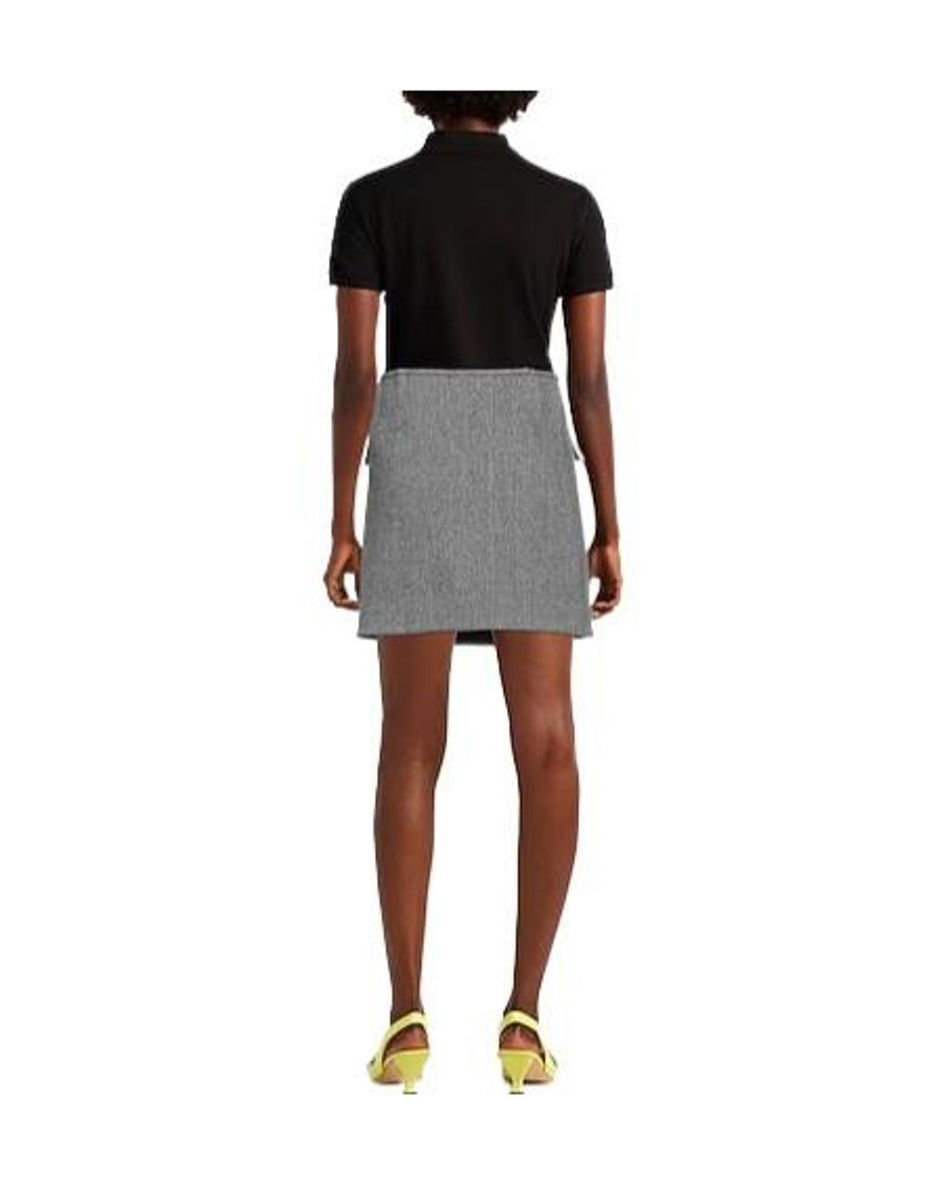 Sportmax Gray Wool Twill Wrap Skirt