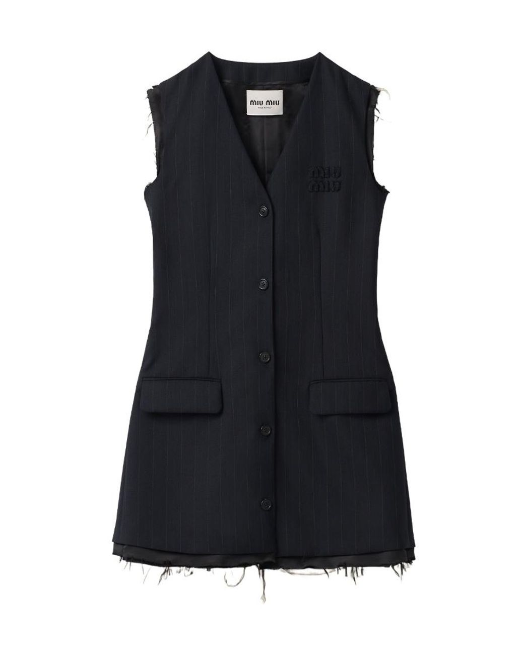 Miu Miu Black Tailored Wool Mini Dress