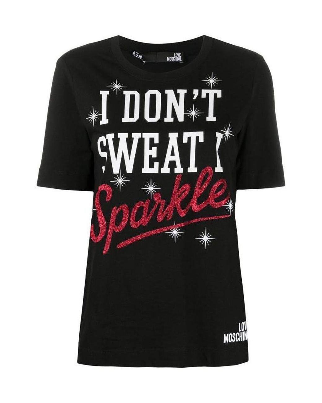 Moschino Black Slogan Printed T-Shirt