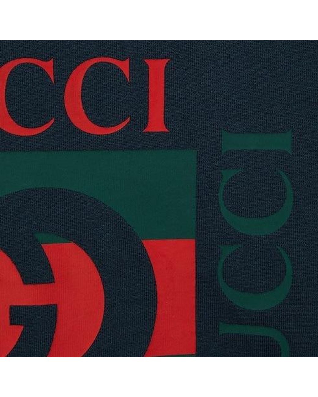 Gucci Blue Cotton Jersey T-Shirt With Print for men