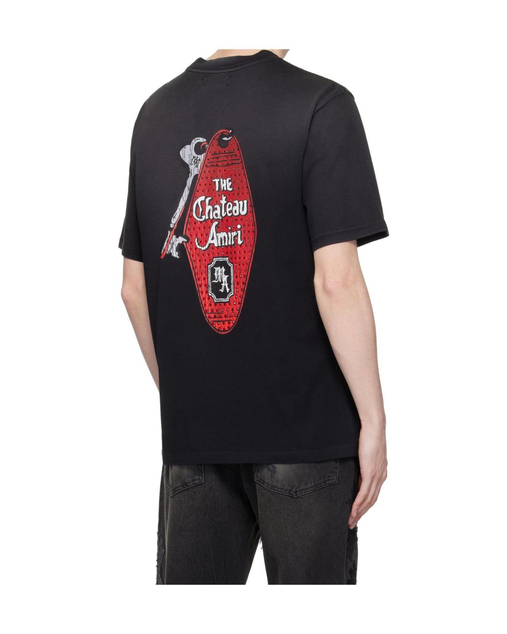 Amiri Black Chateau Keys Crew Neck T-Shirt for men