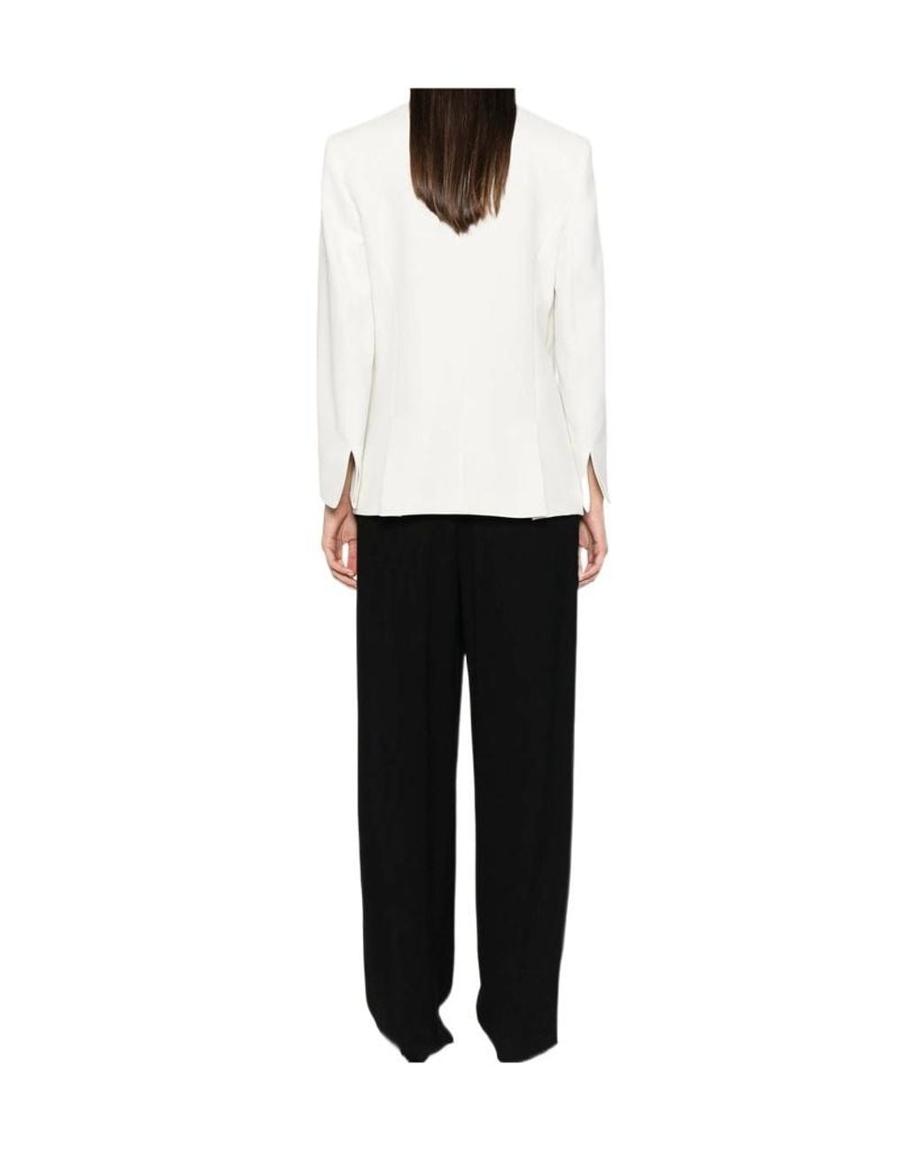 Giorgio Armani White Long-Sleeved Suit Jacket