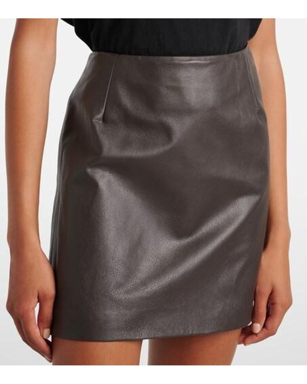 Blazé Milano Gray Coci Leather Miniskirt