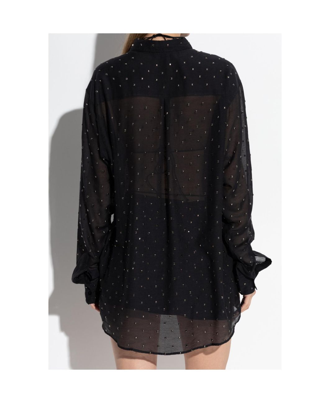 Oseree Blue Stud-Embellished Shirt