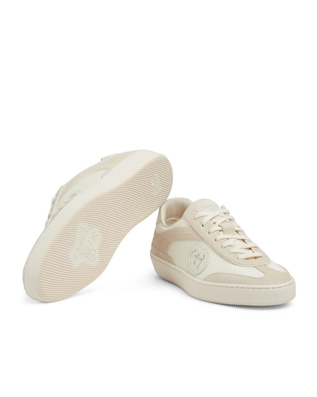 Gucci White G75 Sneaker, Suede