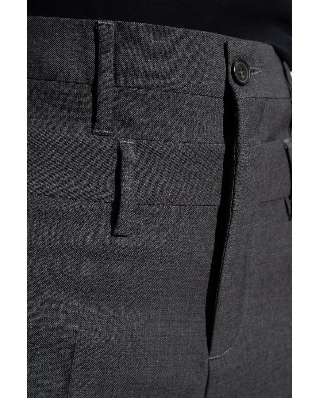 Ambush Gray Double-Waist Straight-Leg Trousers