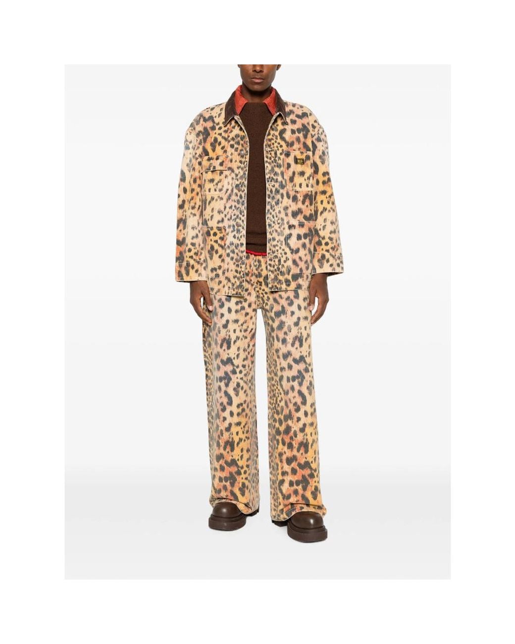 R13 Natural Relaxed Printed Chore Jacket