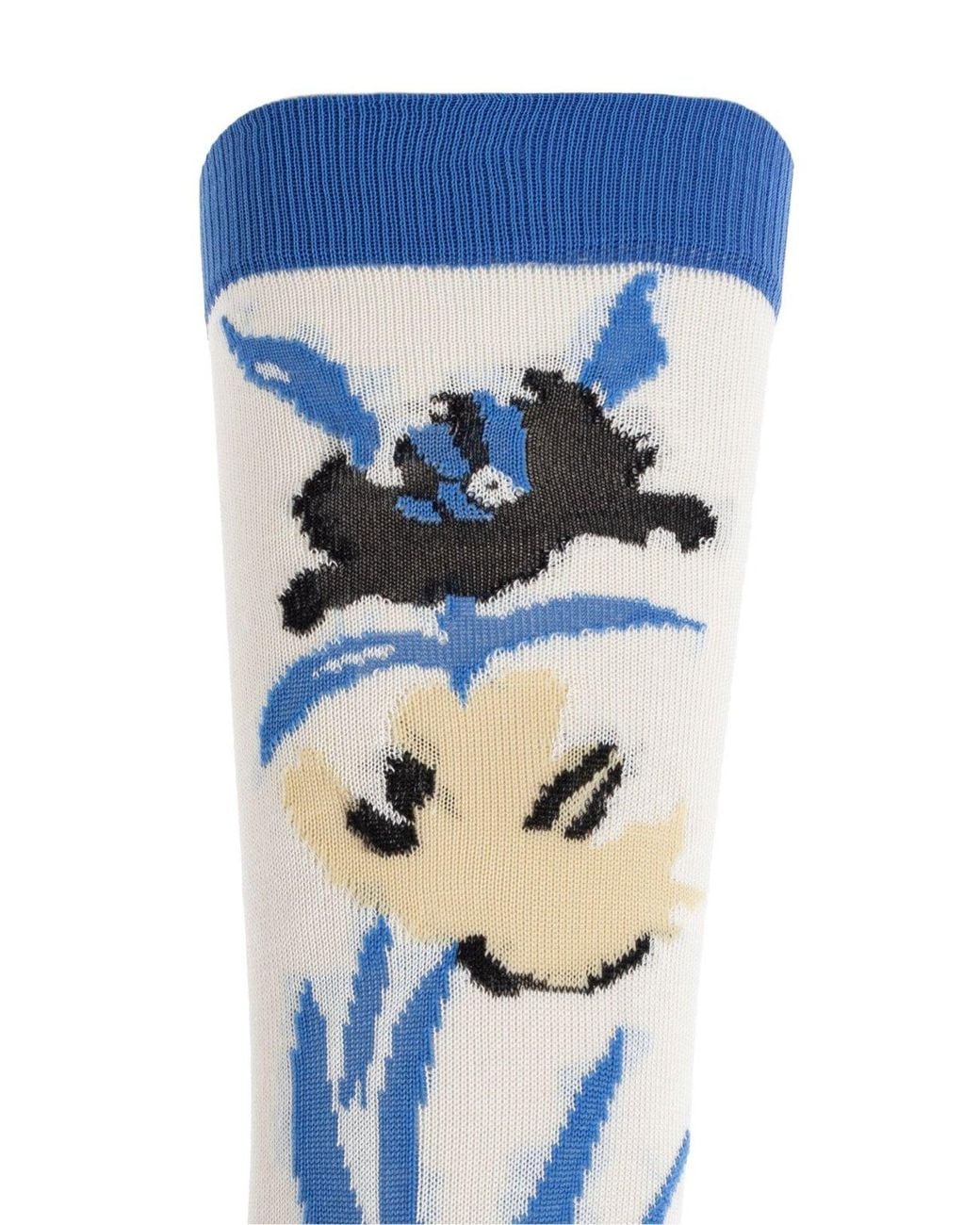 Marni Blue Floral Motif Knitted Socks