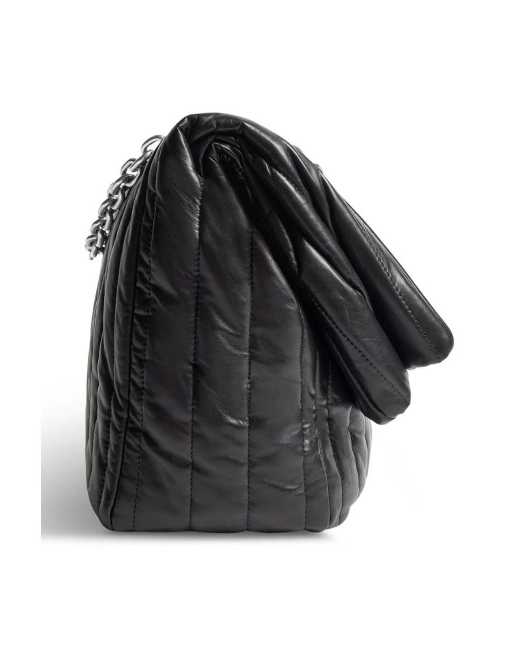 Balenciaga Black Monaco Medium Quilted Chain Shoulder Bag
