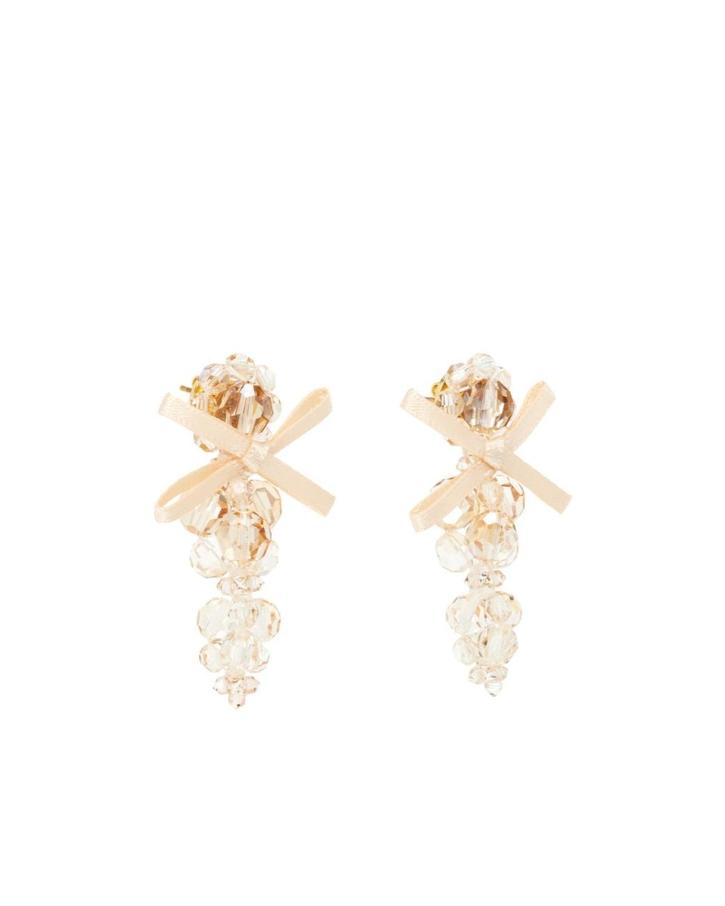 Simone Rocha White Petite Bow Earrings