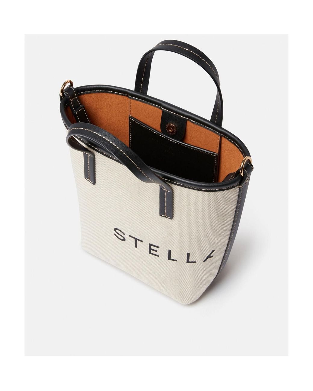 Stella McCartney Metallic Logo-Printed Top Handle Bag