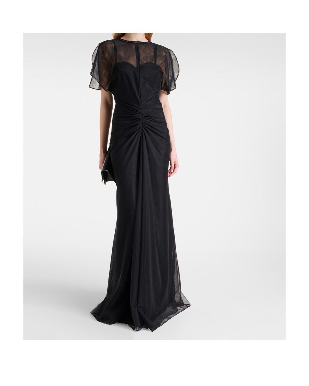 Victoria Beckham Black Short-Sleeved Dress