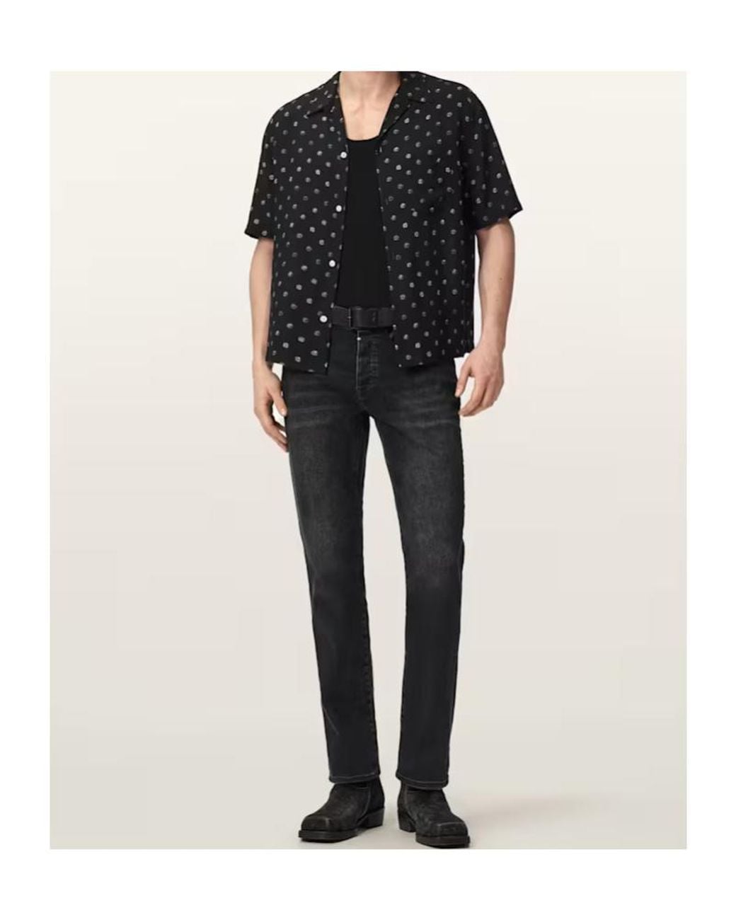 AllSaints Black Upton Buttoned Shirt for men