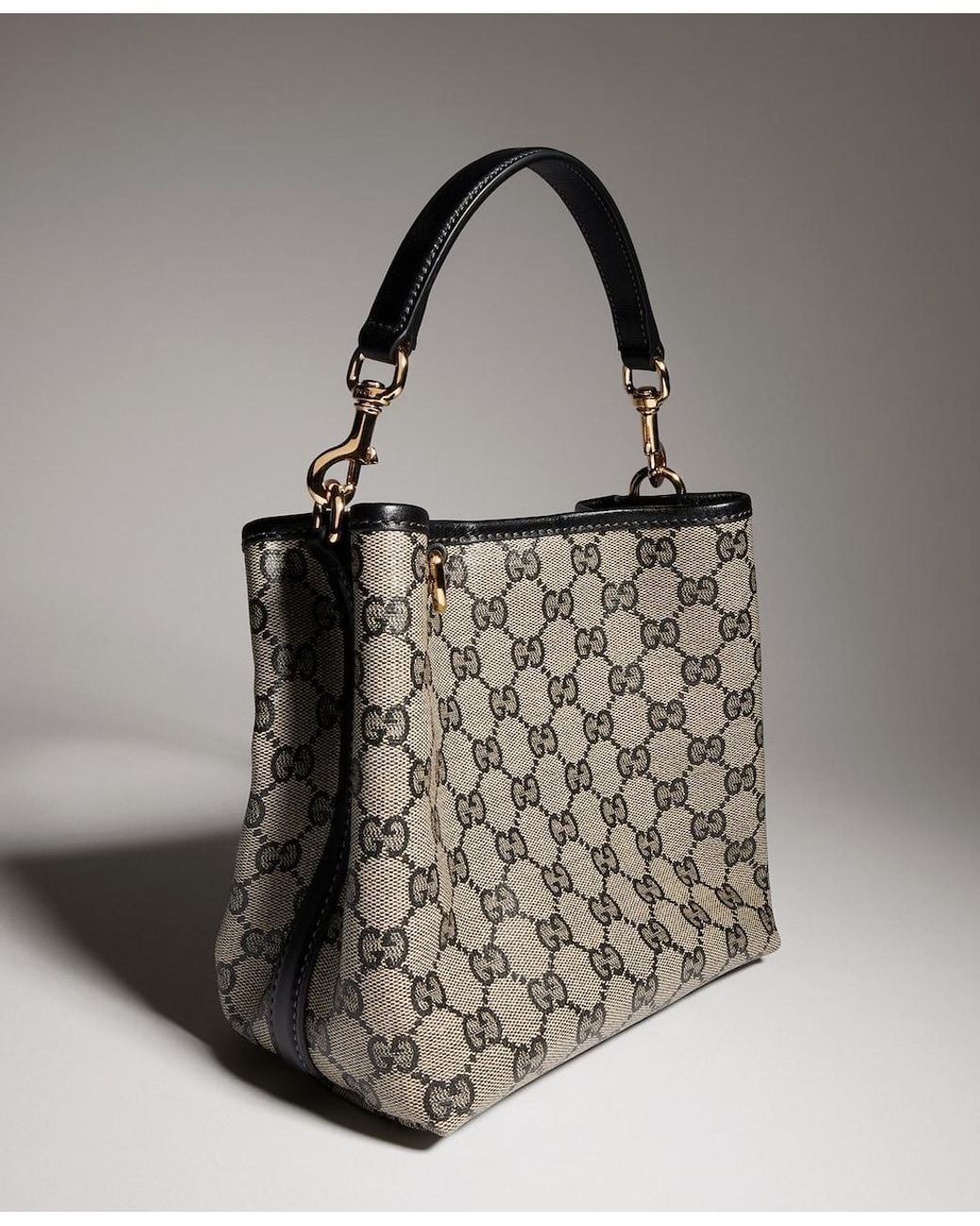 Gucci Gray Gg Emblem Mini Bucket Bag