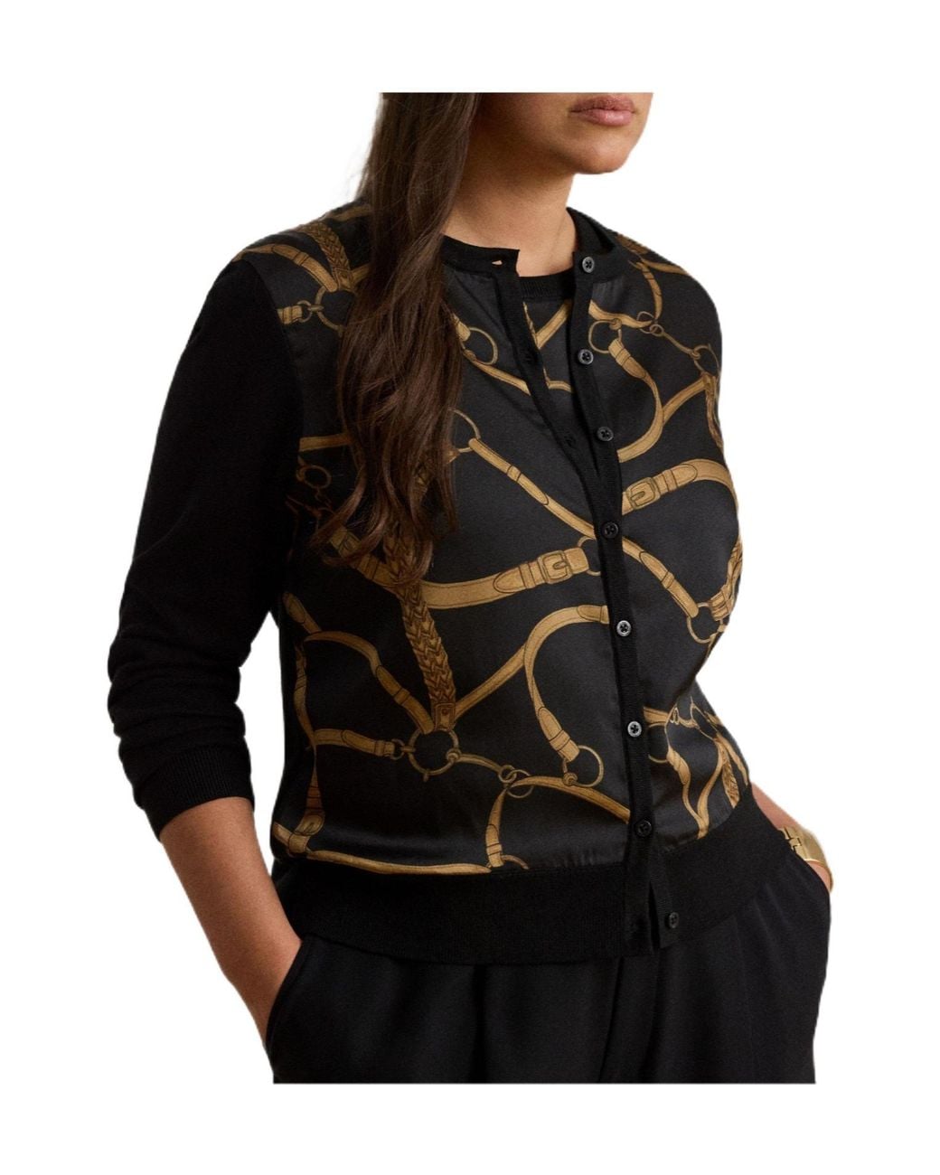 Ralph Lauren Black Full-Length Cardigan