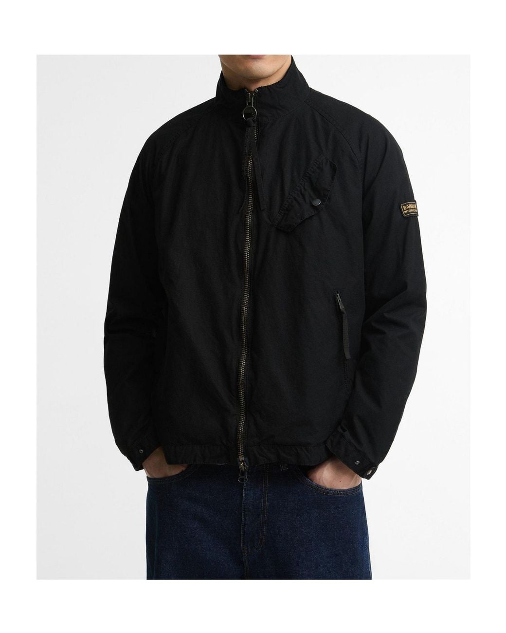Barbour Black Stand-Collar Short Jacket for men