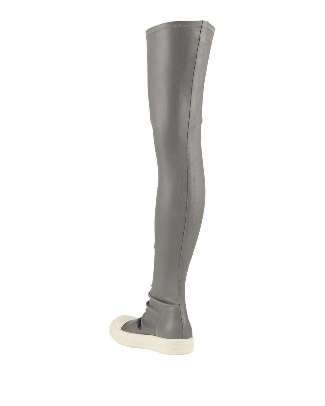 Rick Owens White Elastic Over-The-Knee Boots