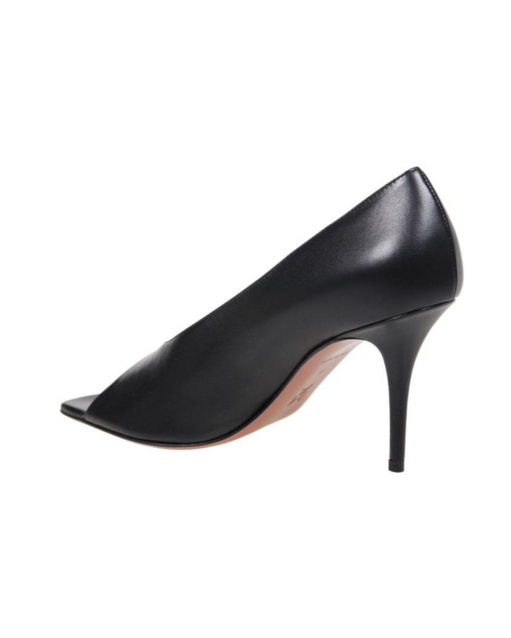 AMINA MUADDI Black Open-Toe High-Heel Sandals