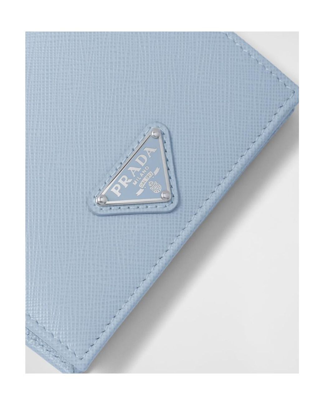 Prada Blue Small Saffiano Leather Wallet