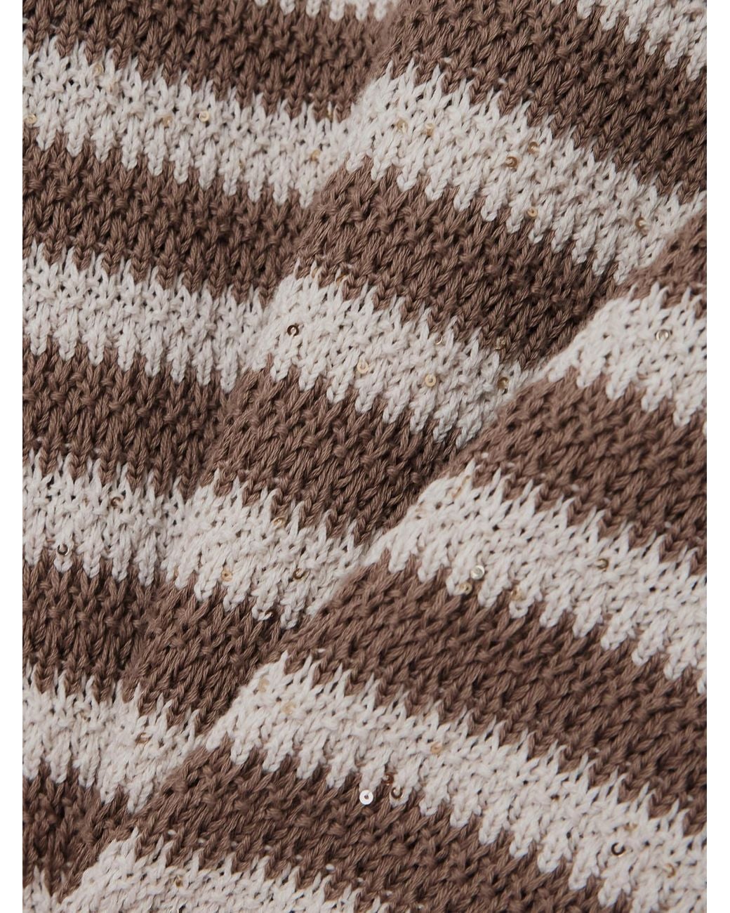 Brunello Cucinelli White Dazzling Striped Sweater
